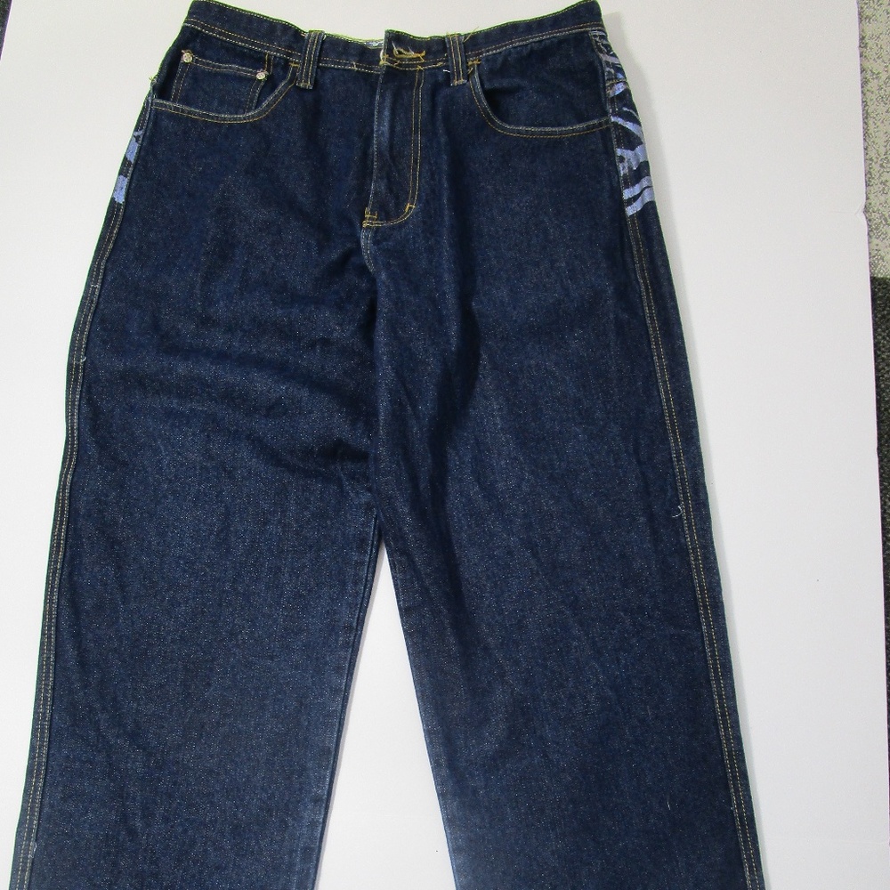 Men's Raw Blue Jeans The Denim Guruz Baggy Loose